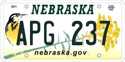 NE license plate APG237