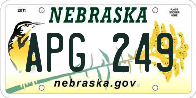 NE license plate APG249
