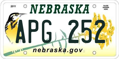NE license plate APG252