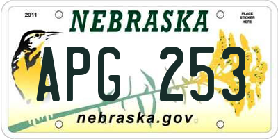 NE license plate APG253