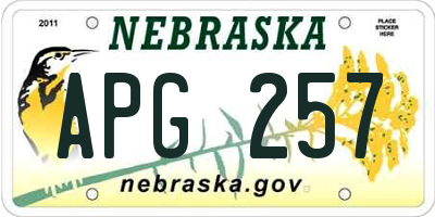 NE license plate APG257