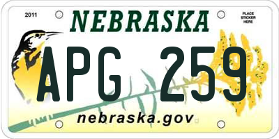 NE license plate APG259