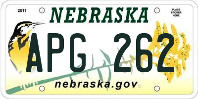 NE license plate APG262