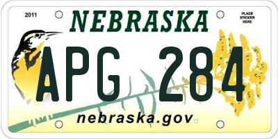 NE license plate APG284