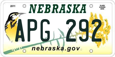 NE license plate APG292