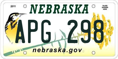 NE license plate APG298