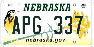 NE license plate APG337
