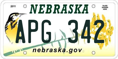 NE license plate APG342