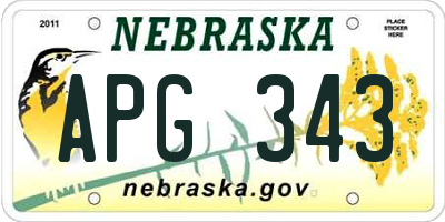 NE license plate APG343