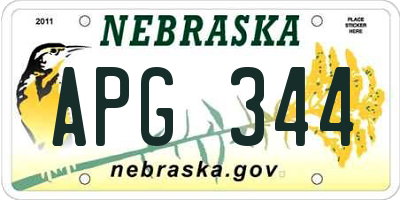 NE license plate APG344