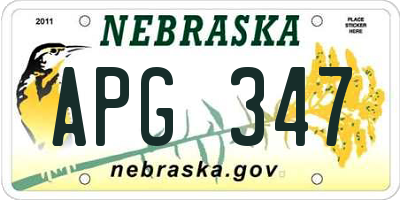 NE license plate APG347