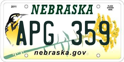 NE license plate APG359