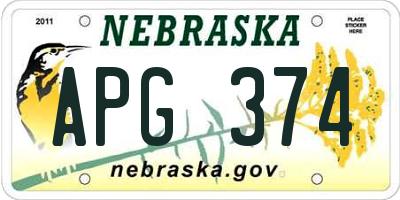 NE license plate APG374
