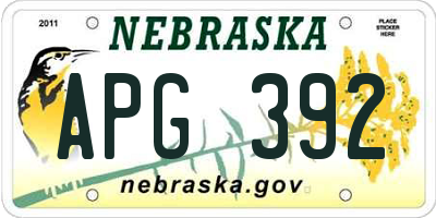 NE license plate APG392