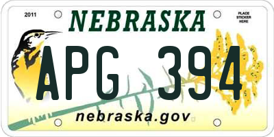 NE license plate APG394