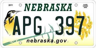 NE license plate APG397