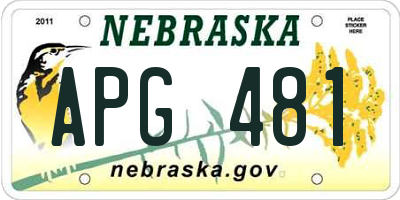 NE license plate APG481