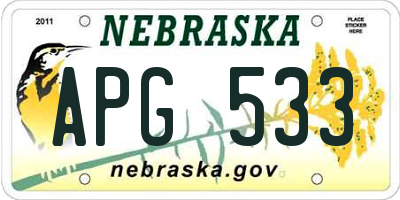 NE license plate APG533