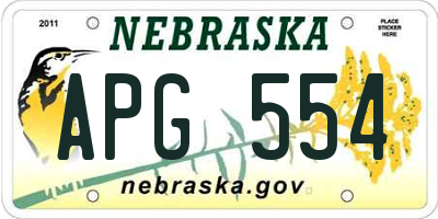 NE license plate APG554