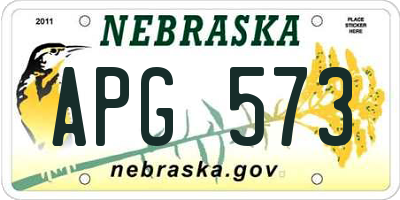 NE license plate APG573