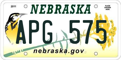 NE license plate APG575