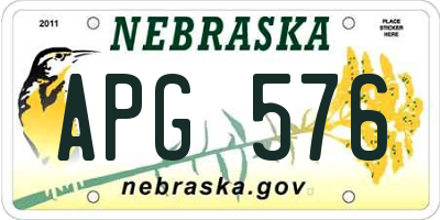 NE license plate APG576
