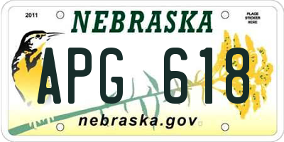 NE license plate APG618