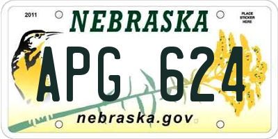 NE license plate APG624