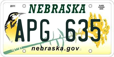 NE license plate APG635