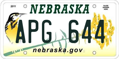 NE license plate APG644
