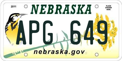 NE license plate APG649