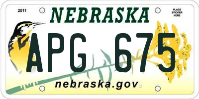 NE license plate APG675