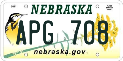 NE license plate APG708