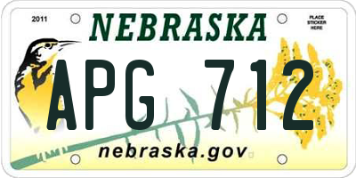 NE license plate APG712