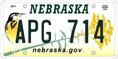 NE license plate APG714