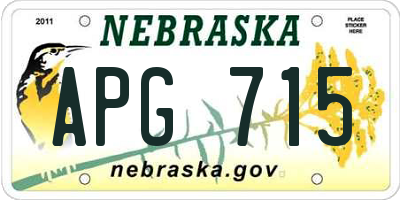 NE license plate APG715