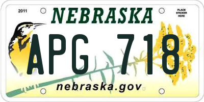 NE license plate APG718