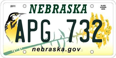 NE license plate APG732