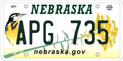 NE license plate APG735