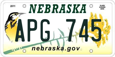 NE license plate APG745