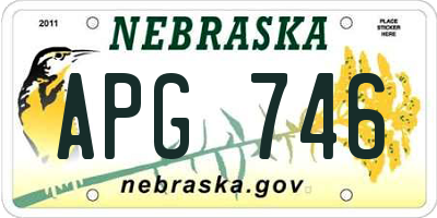 NE license plate APG746