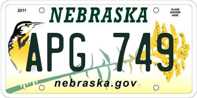 NE license plate APG749
