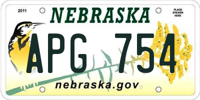 NE license plate APG754