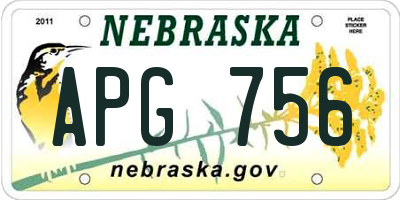 NE license plate APG756