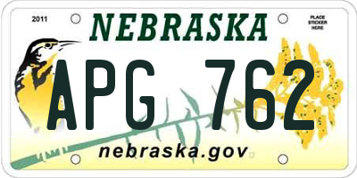 NE license plate APG762