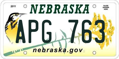 NE license plate APG763