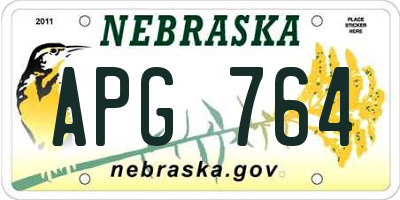 NE license plate APG764
