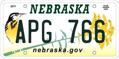 NE license plate APG766