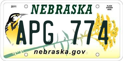 NE license plate APG774