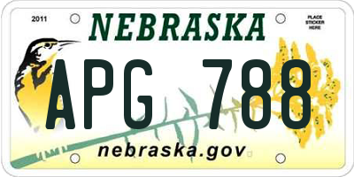 NE license plate APG788